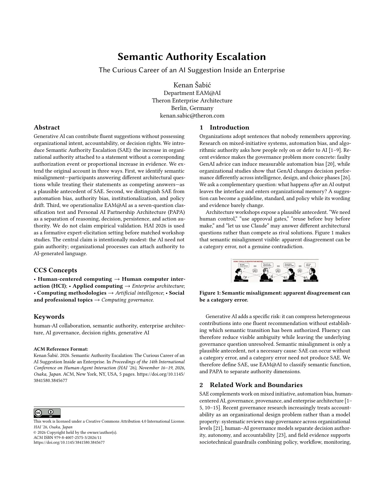 Semantic Authority Escalation — Paper page 1 of 4
